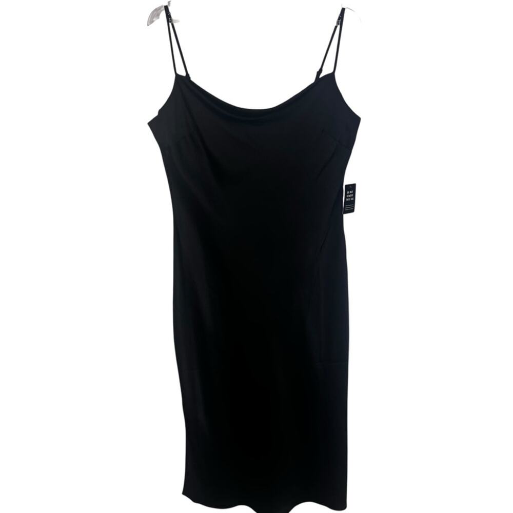 Express Black Slip Dress NWT | Size Large | Minimalist Unlined Spaghetti Strap - Picture 6 of 11